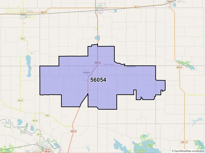 Map of ZIP Code 56054 — Lafayette, MN