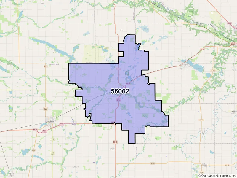 Map of ZIP Code 56062 — Madelia, MN