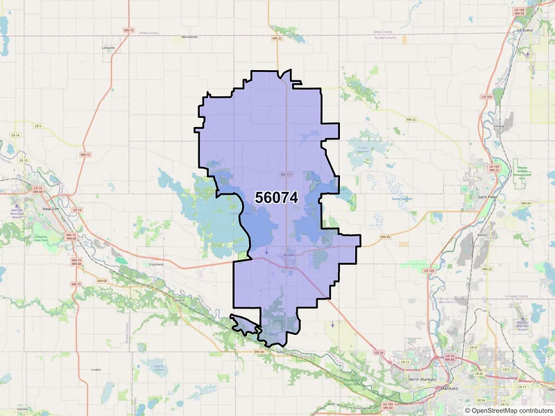 Map of ZIP Code 56074 — Nicollet, MN