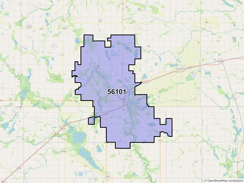 Map of ZIP Code 56101 — Windom, MN