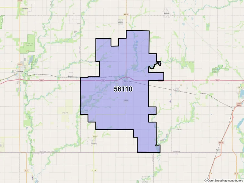 Map of ZIP Code 56110 — Adrian, MN