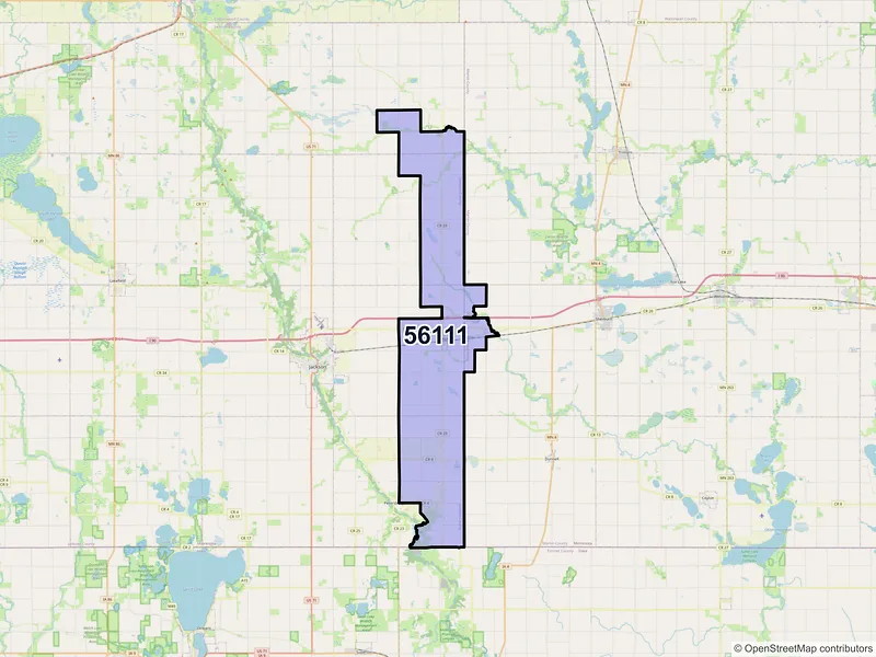 Map of ZIP Code 56111 — Alpha, MN