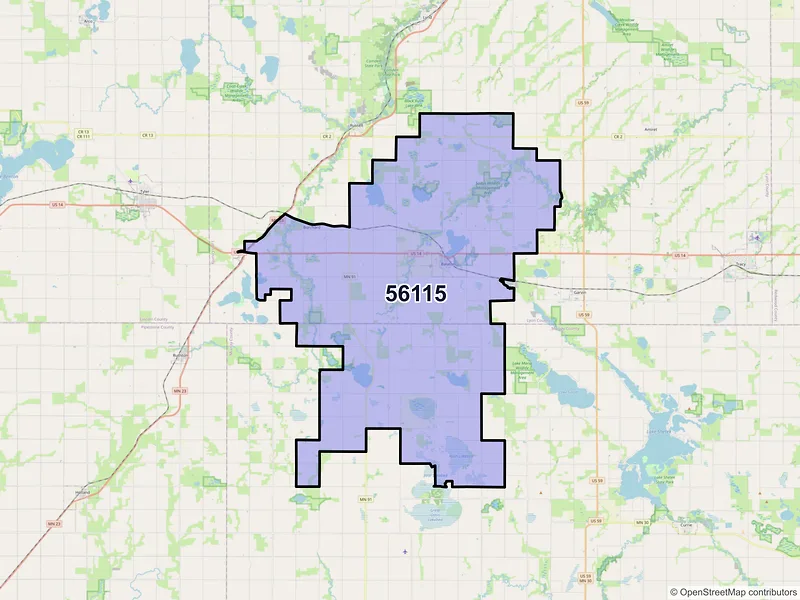Map of ZIP Code 56115 — Balaton, MN