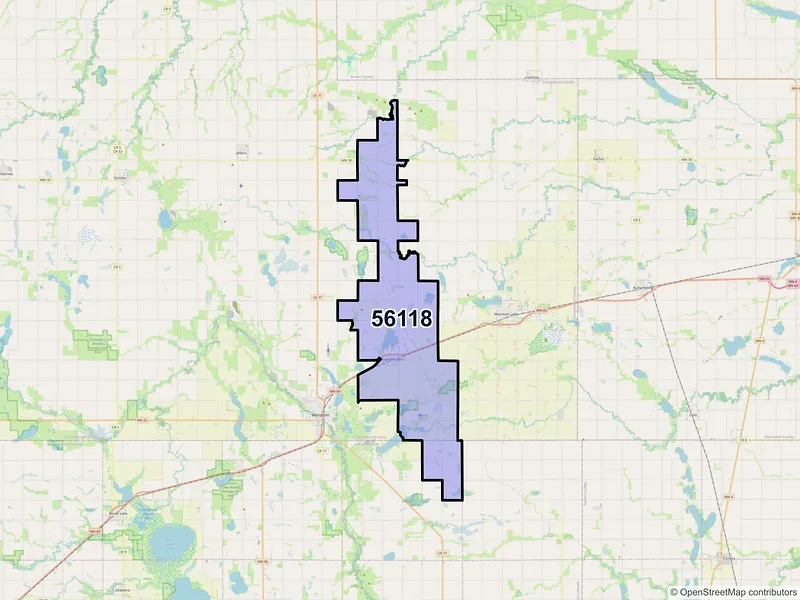 Map of ZIP Code 56118 — Bingham Lake, MN
