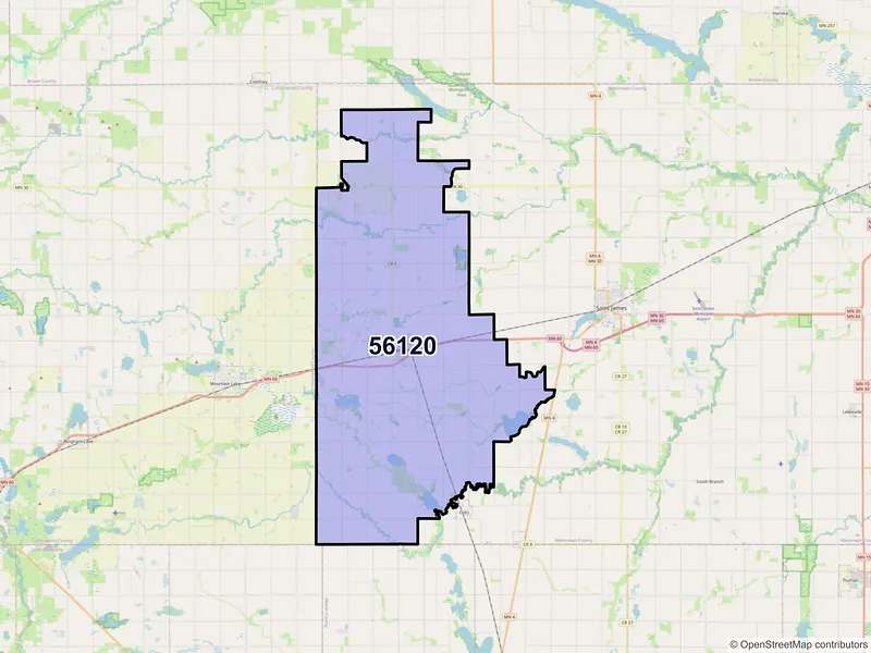 Map of ZIP Code 56120 — Butterfield, MN