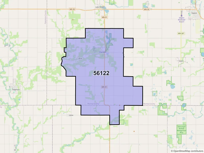 Map of ZIP Code 56122 — Chandler, MN