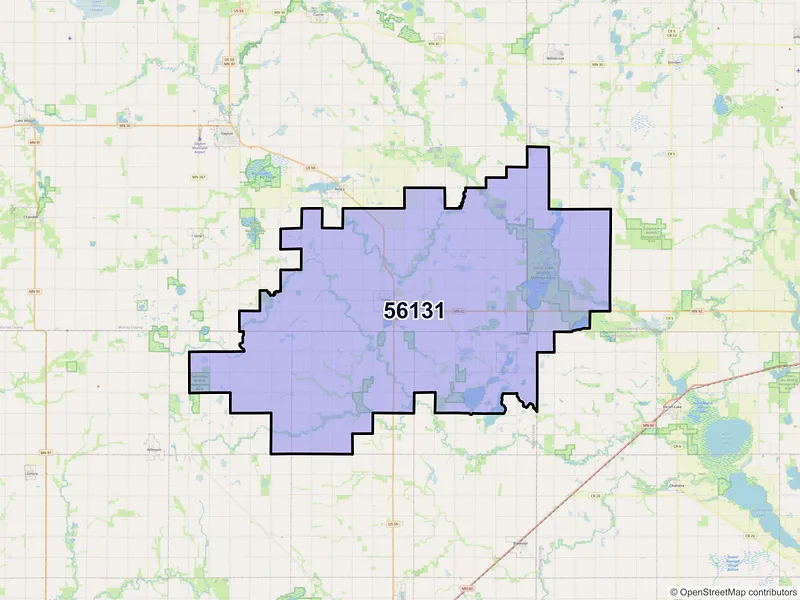 Map of ZIP Code 56131 — Fulda, MN