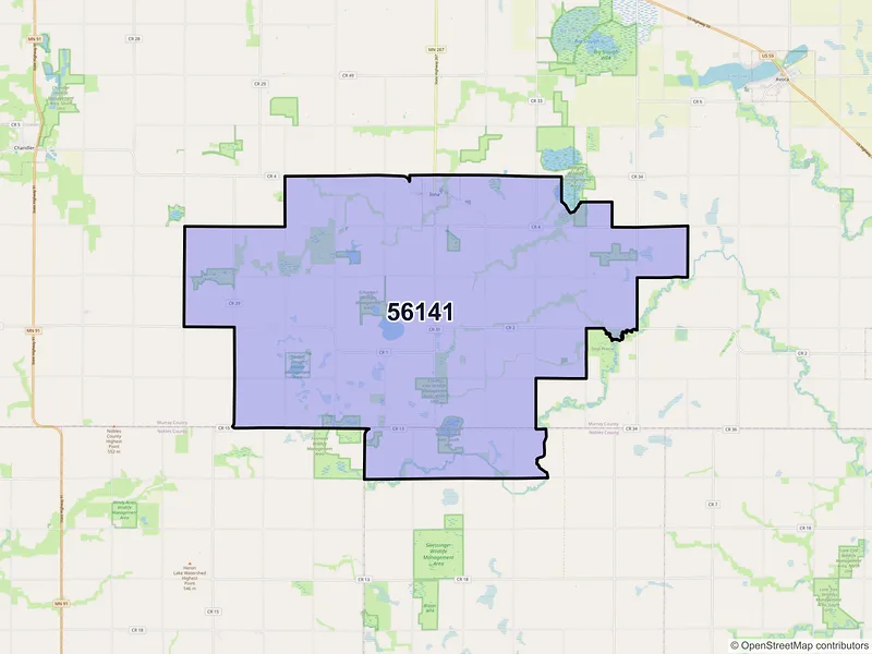 Map of ZIP Code 56141 — Iona, MN