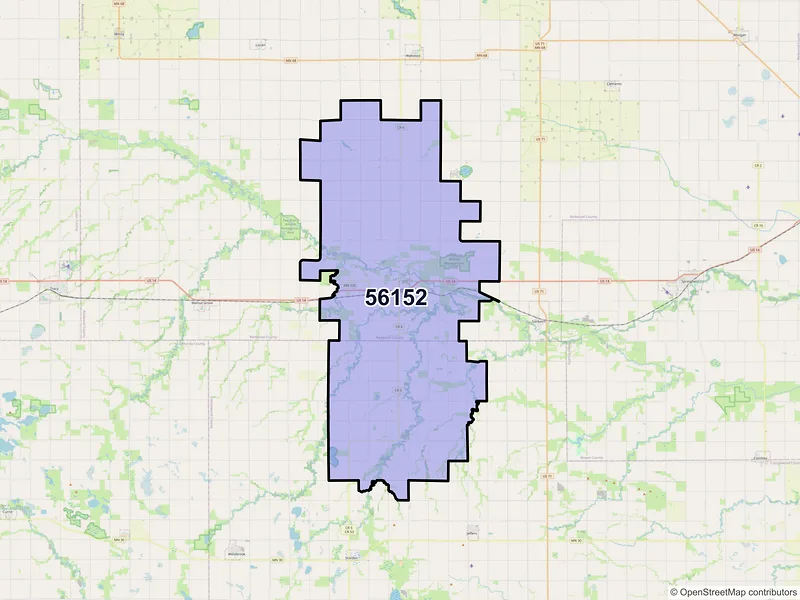 Map of ZIP Code 56152 — Lamberton, MN