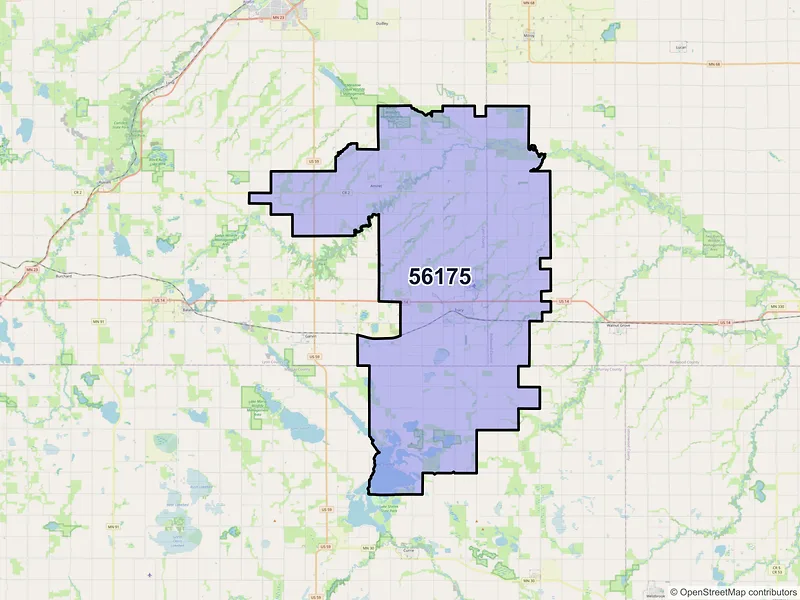 Map of Tracy, Minnesota and ZIP codes