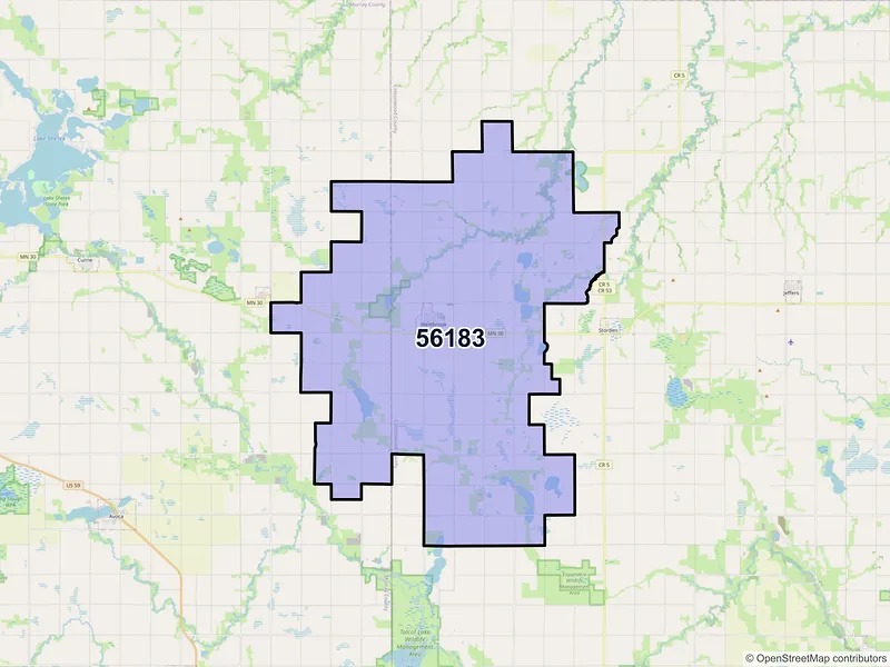 Map of ZIP Code 56183 — Westbrook, MN
