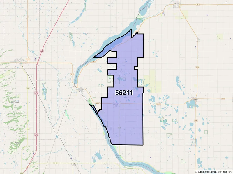 Map of Beardsley, Minnesota and ZIP codes