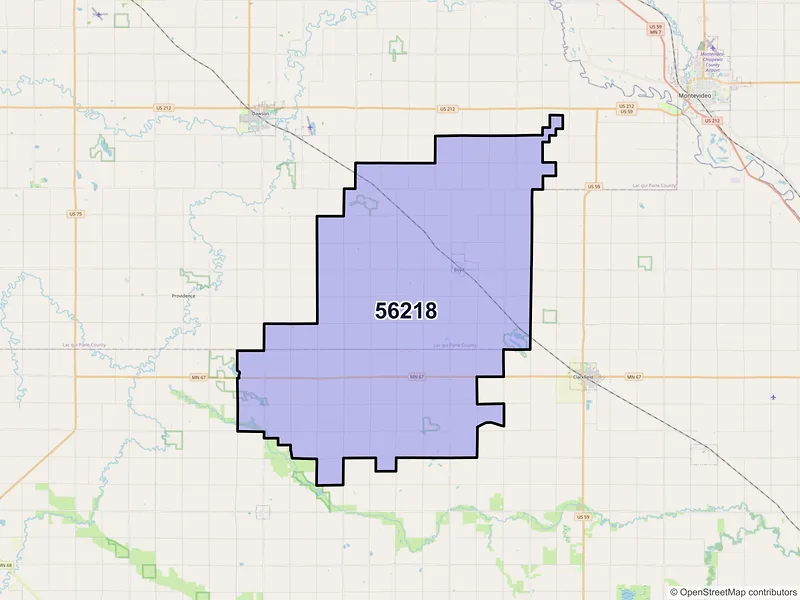 Map of Boyd, Minnesota and ZIP codes