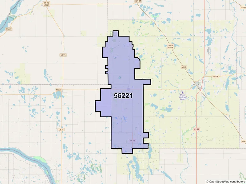 Map of ZIP Code 56221 — Chokio, MN