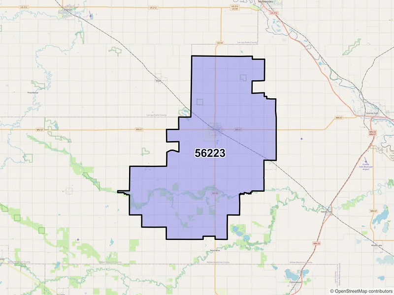 Map of ZIP Code 56223 — Clarkfield, MN