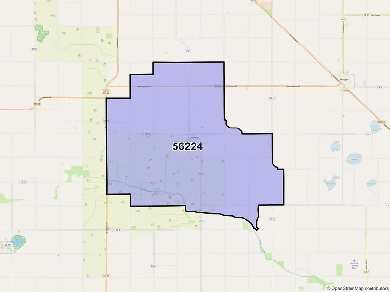 Map of Clements, Minnesota and ZIP codes