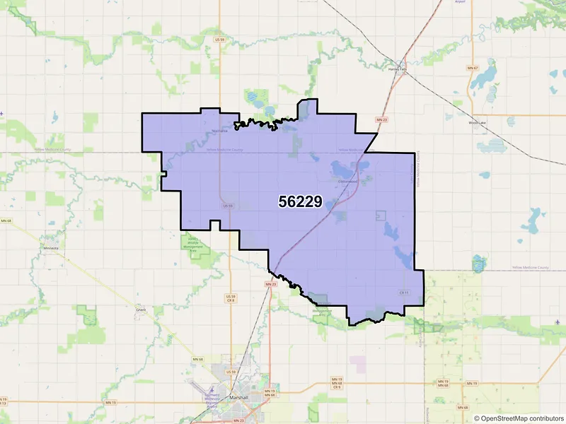 Map of ZIP Code 56229 — Cottonwood, MN
