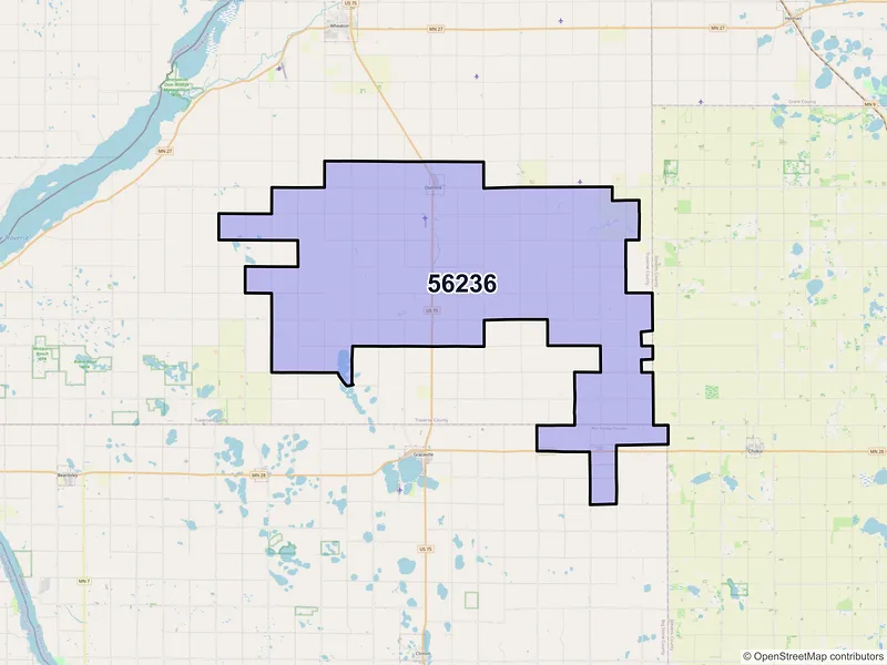 Map of ZIP Code 56236 — Dumont, MN