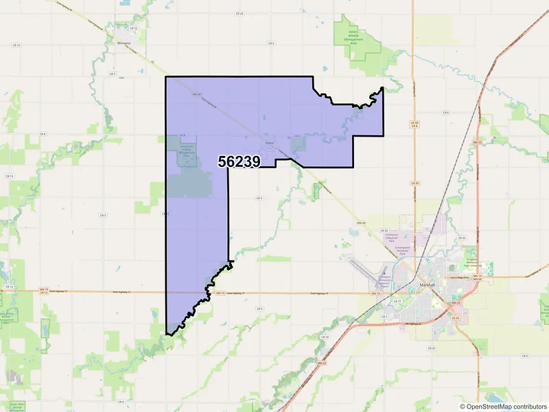 Map of ZIP Code 56239 — Ghent, MN
