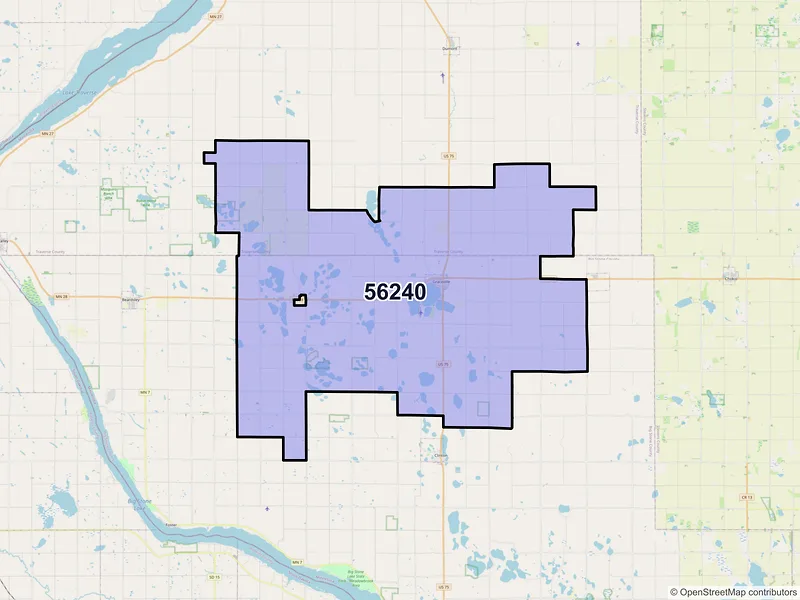 Map of ZIP Code 56240 — Graceville, MN