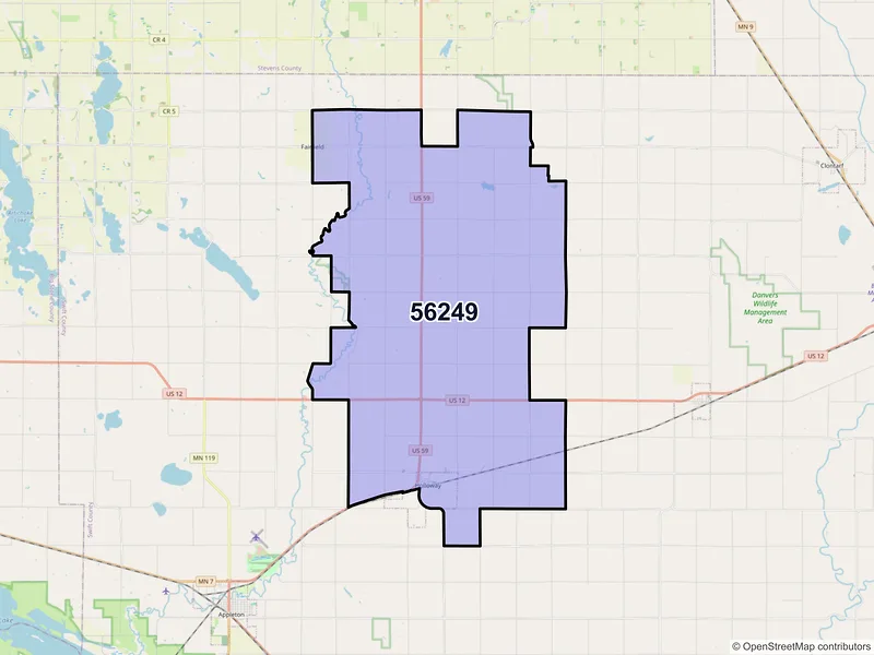 Map of ZIP Code 56249 — Holloway, MN
