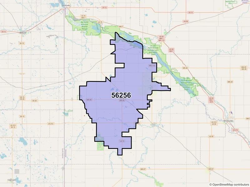 Map of ZIP Code 56256 — Madison, MN