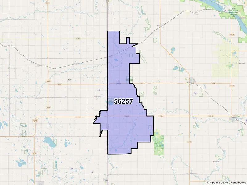 Map of ZIP Code 56257 — Marietta, MN