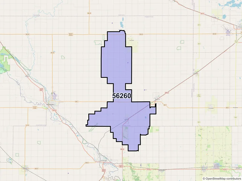 Map of ZIP Code 56260 — Maynard, MN