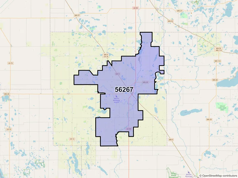 Map of ZIP Code 56267 — Morris, MN