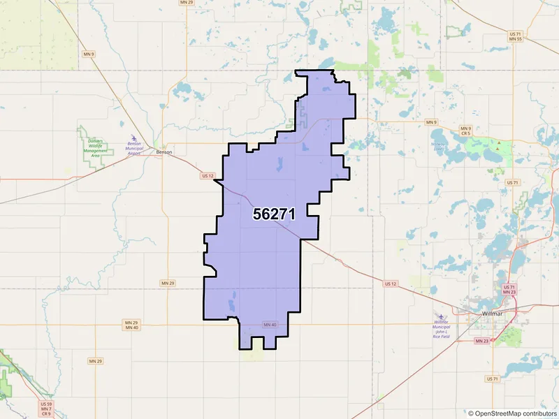 Map of ZIP Code 56271 — Murdock, MN