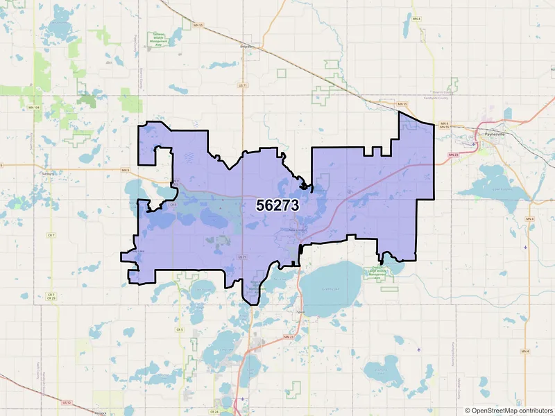Map of ZIP Code 56273 — New London, MN