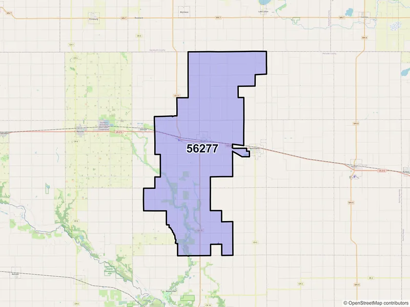 Map of ZIP Code 56277 — Olivia, MN