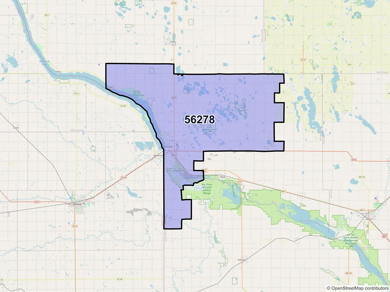 Map of ZIP Code 56278 — Ortonville, MN