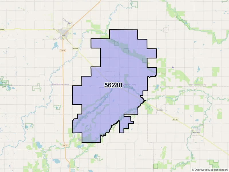 Map of ZIP Code 56280 — Porter, MN