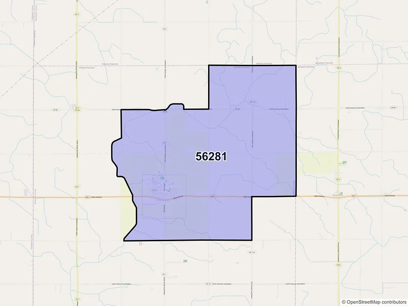 Map of ZIP Code 56281 — Prinsburg, MN