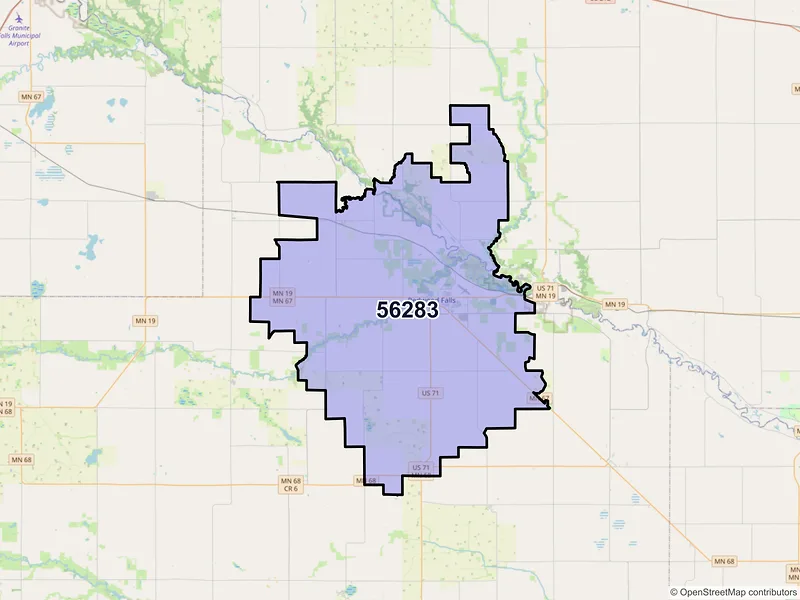 Map of ZIP Code 56283 — Redwood Falls, MN