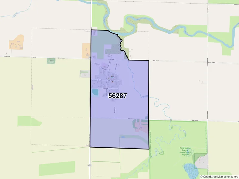 Map of ZIP Code 56287 — Seaforth, MN