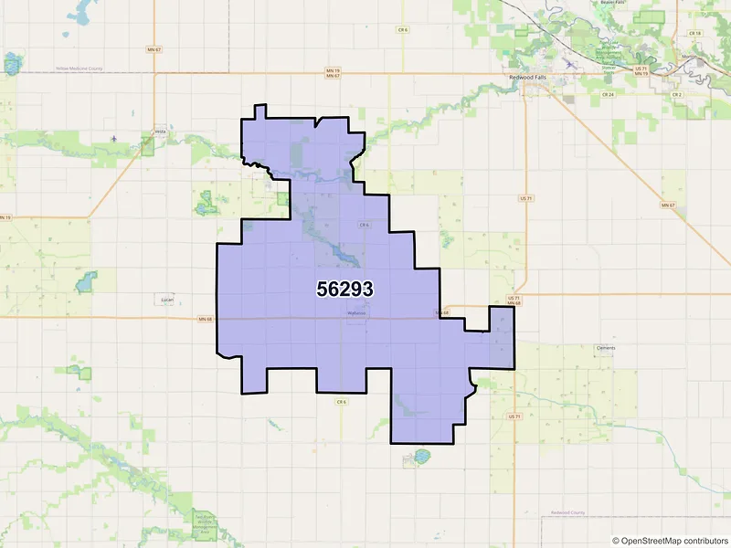Map of Wabasso, Minnesota and ZIP codes