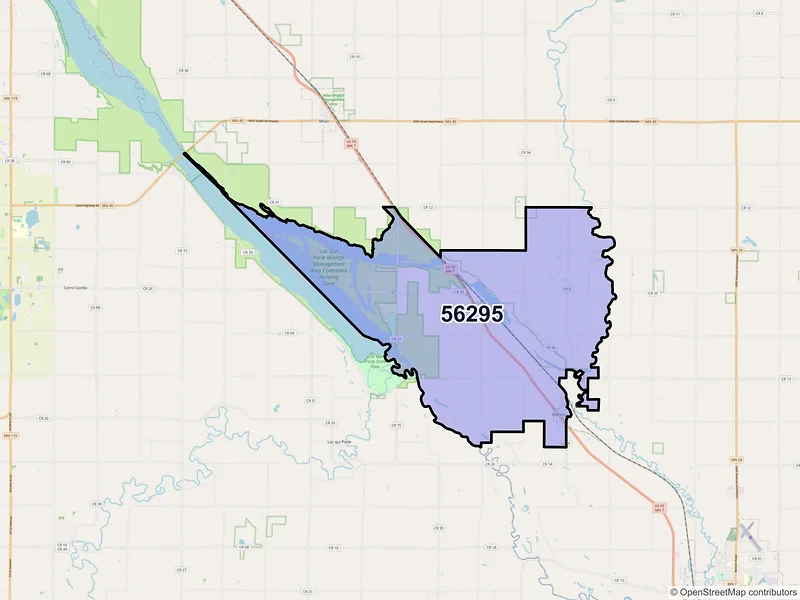 Map of Watson, Minnesota and ZIP codes
