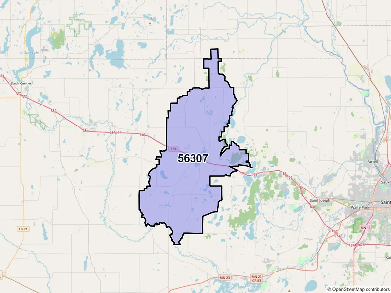 Map of ZIP Code 56307 — Albany, MN