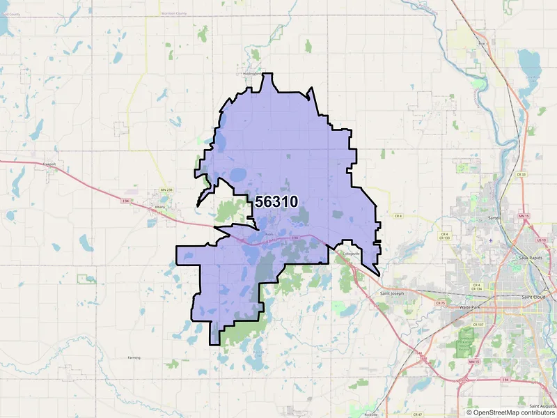 Map of ZIP Code 56310 — Avon, MN