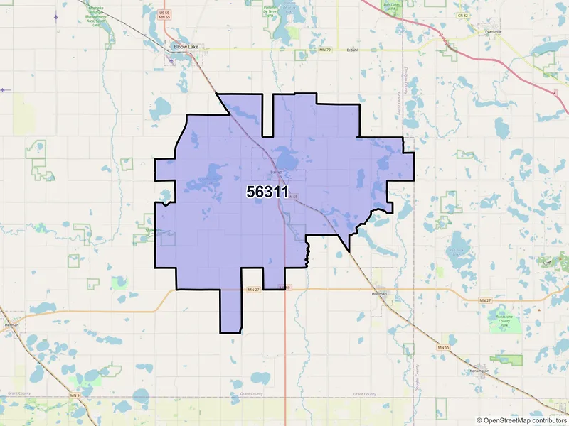 Map of ZIP Code 56311 — Barrett, MN