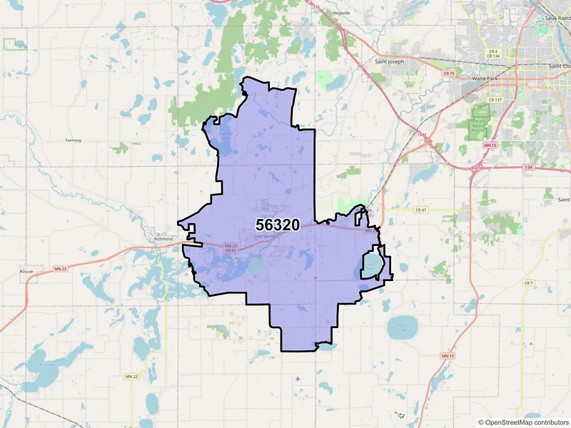 Map of ZIP Code 56320 — Cold Spring, MN