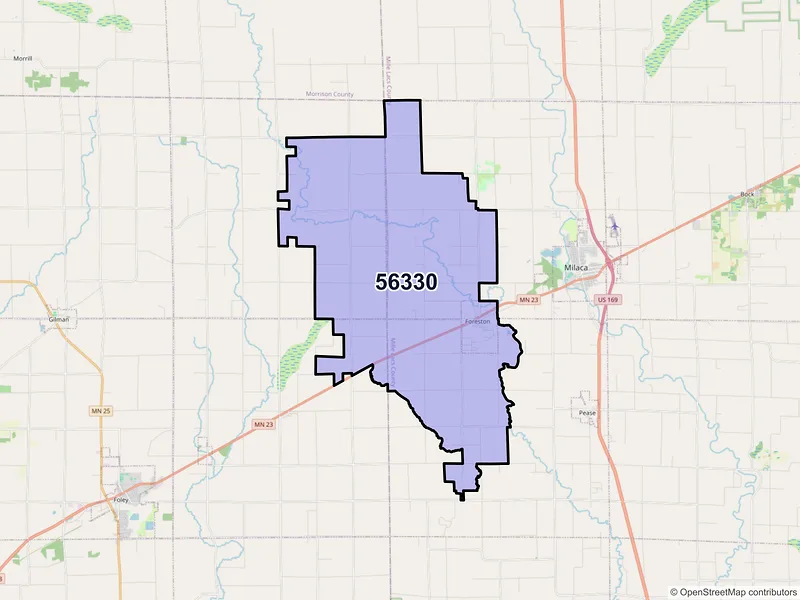 Map of Foreston, Minnesota and ZIP codes