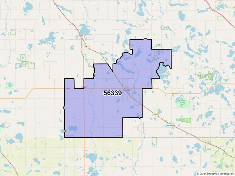 Map of ZIP Code 56339 — Hoffman, MN