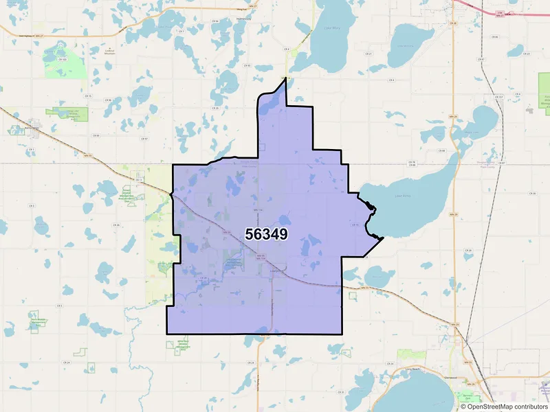 Map of ZIP Code 56349 — Lowry, MN
