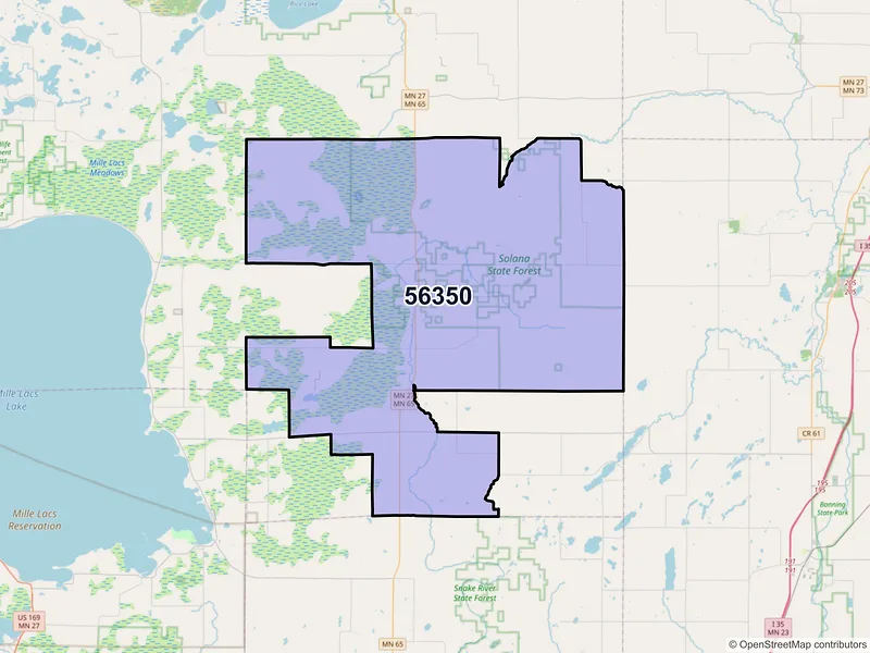 Map of ZIP Code 56350 — Mc Grath, MN