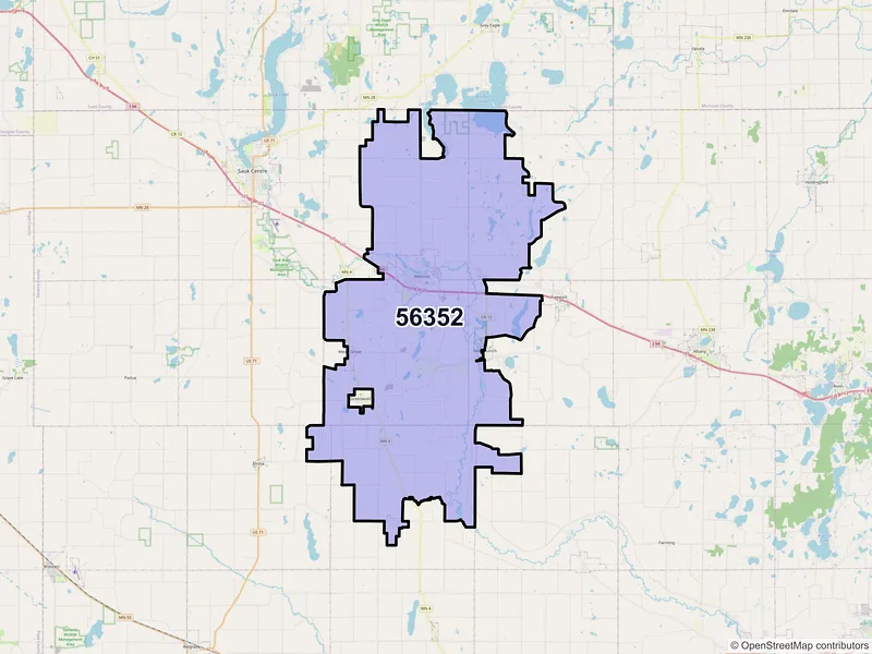 Map of ZIP Code 56352 — Melrose, MN
