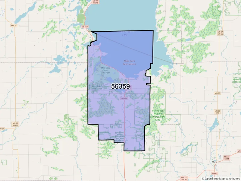 Map of ZIP Code 56359 — Onamia, MN