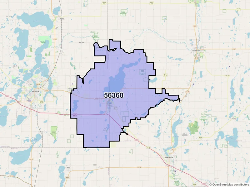 Map of ZIP Code 56360 — Osakis, MN